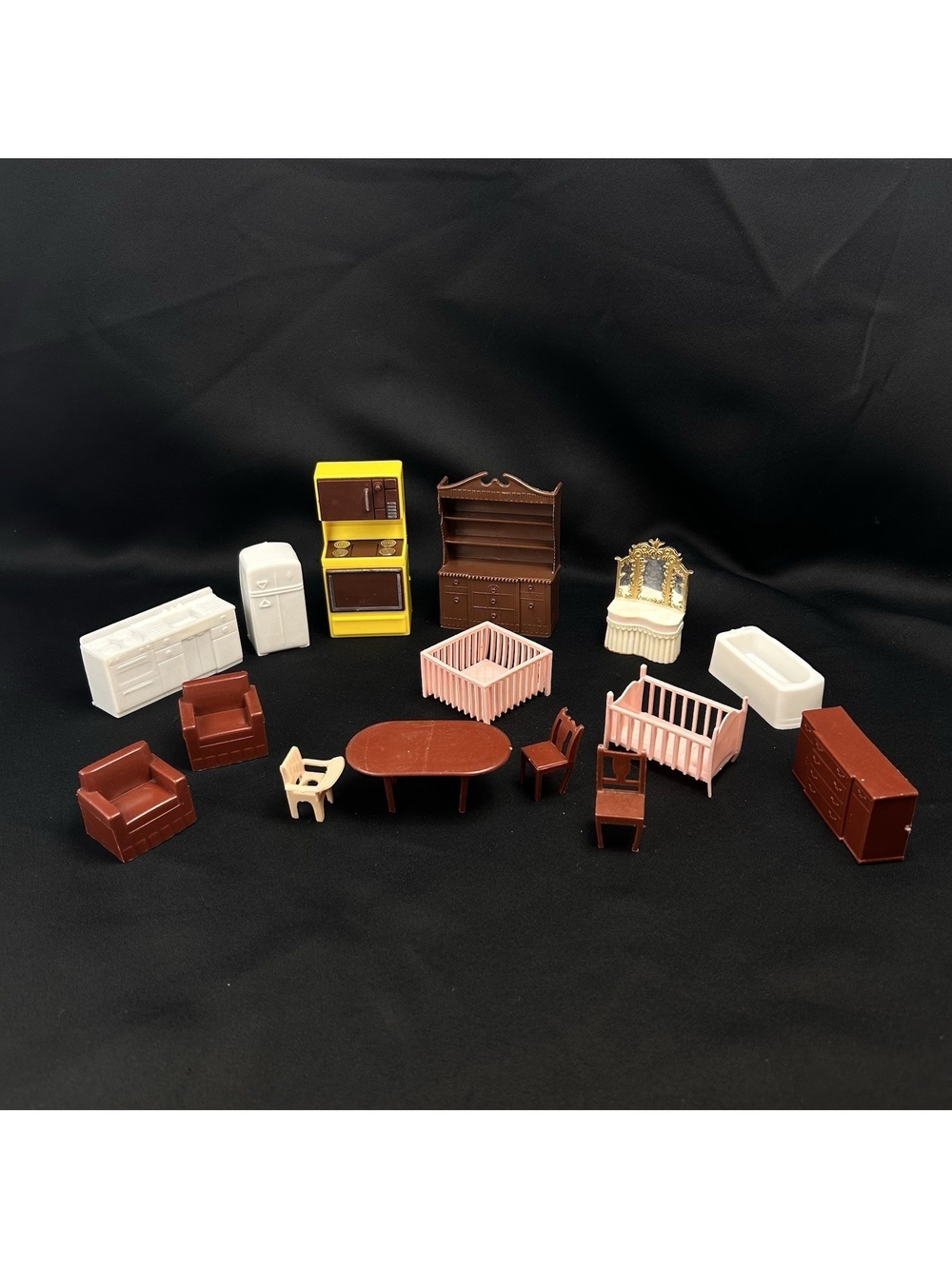 Vintge Dollhouse Furniture Lot 50s 60s? Kitchen Living Dining Chairs Read